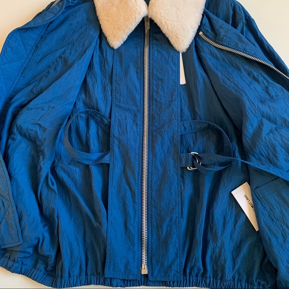 Helmut Lang Genuine Shearling Collar Bomber Jacket - Picture 6 of 12